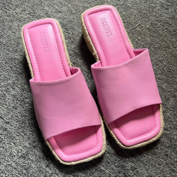 NWOT Schutz Corah Pink Slides Espadrilles, size 9.5 - Picture 3 of 6